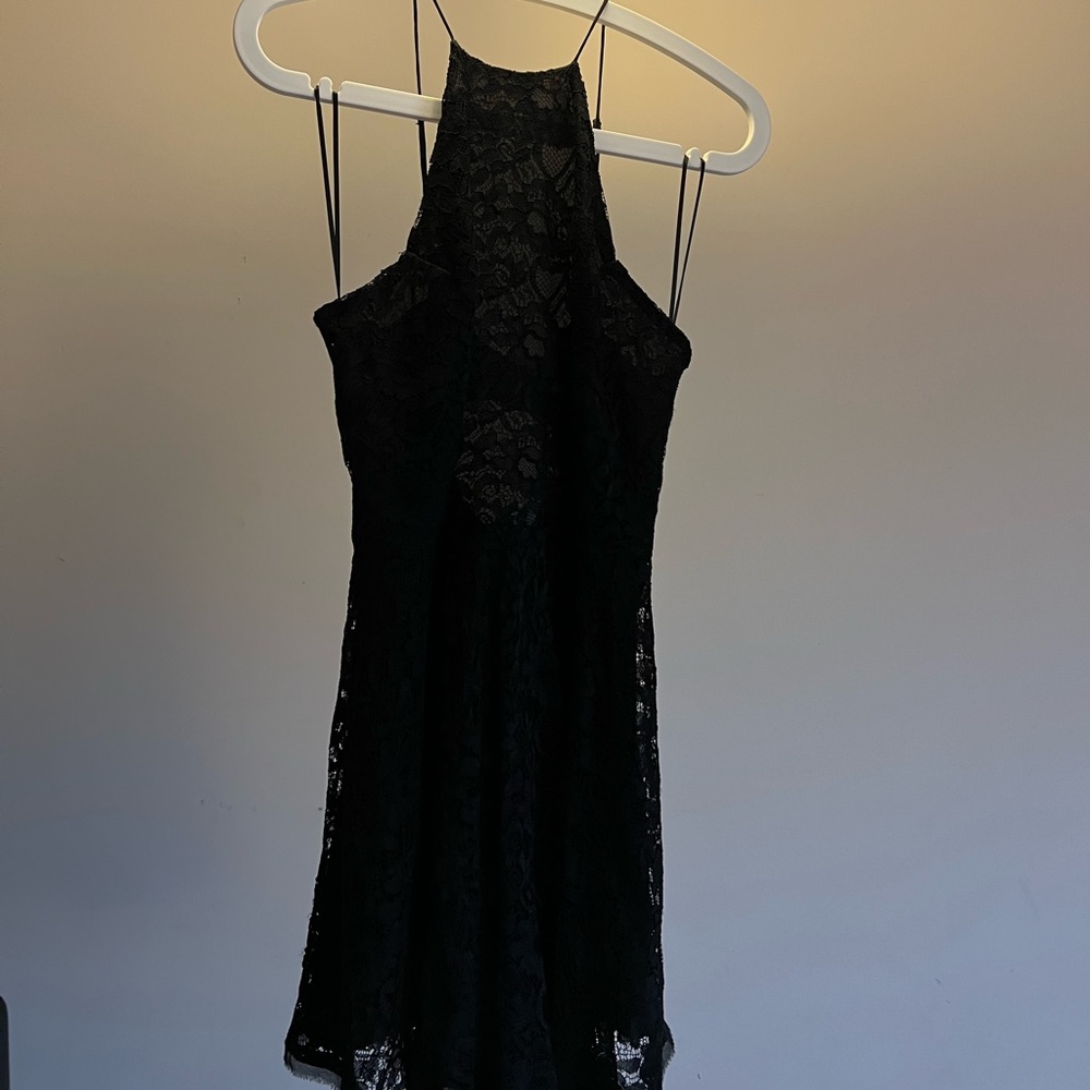 Evening Dress in black lace in size S
